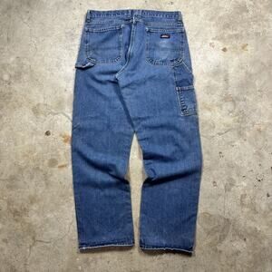 VTG Y2K Baggy Dickies Blue Denim Workwear Carpenter Jeans Size 36x34